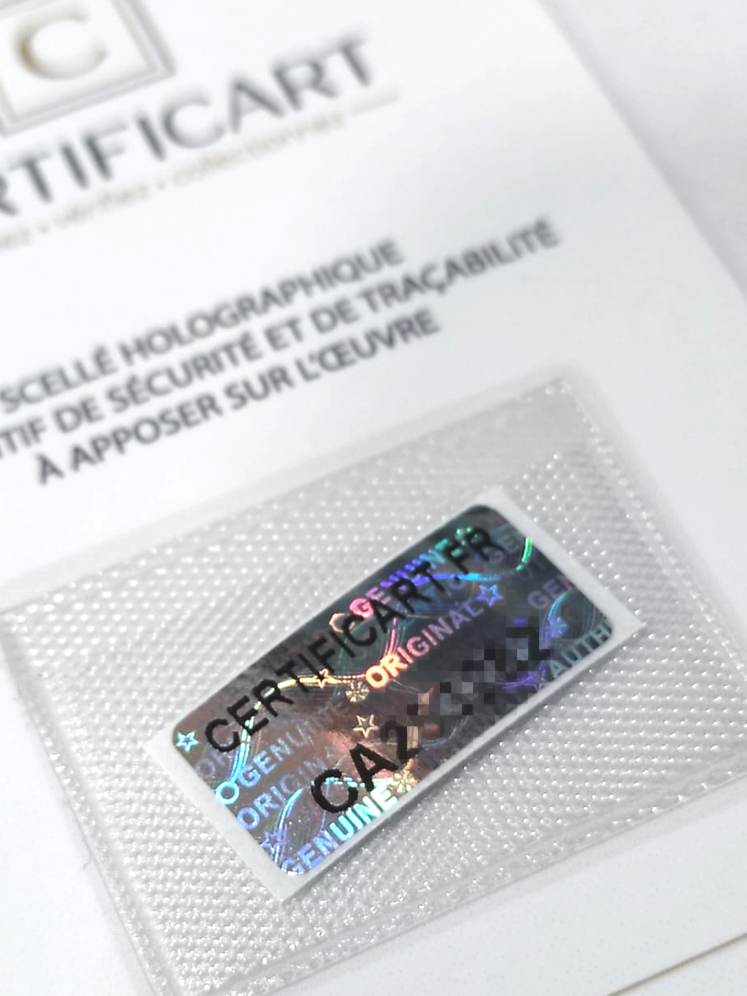 Hologramme de sécurité Certificart
