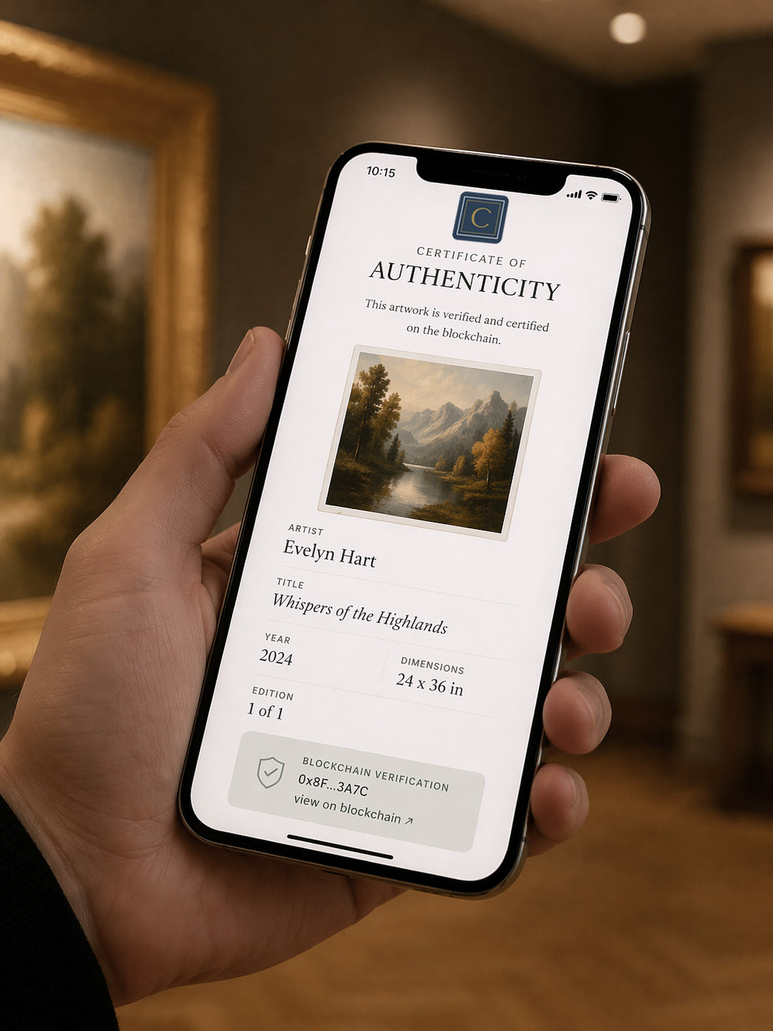 Fiche d'authenticité Certificart